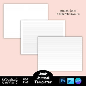 Printable Junk Journal Lined Page Templates