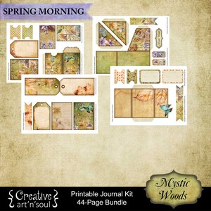 Printable Junk Journal Kit, 44 Page Bundle, Mystic Woods image 5