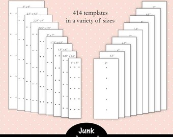 Printable Junk Journal Templates, Spine and Signature Hole Templates