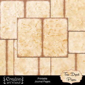 Printable Junk Journal Pages Tea Dyed, Printable Paper, Neutral Pages, Digital Download