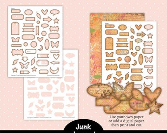 Printable Junk Journal Template, Junk Journal Miscellaneous Shapes