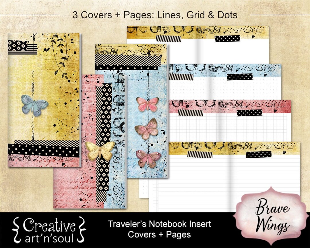 Printable Travelers Notebook Inserts Standard Size Brave - Etsy