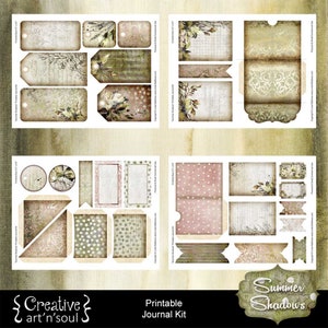 Printable Junk Journal, Digital Journal Kit, Printable Journal Pages, Summer Shadows image 7