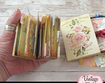 Printable Mini Junk Journal Kit Vintage Roses, Digital Journal Kit, Mini Junk Journal, Digital Download