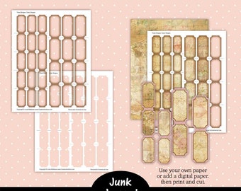 Printable Junk Journal Template, Ticket Shapes