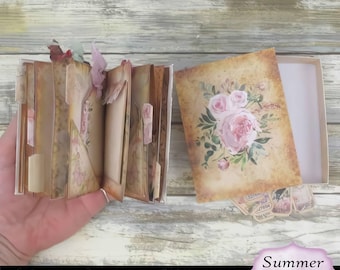 Kit de mini diário de lixo para impressão de jardim de verão, diário de lixo para impressão e itens efêmeros, download digital