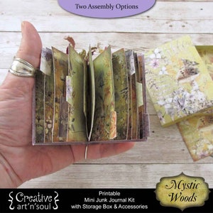 Printable Mini Junk Journal Kit, Digital Journal Kit, Junk Journal, Mystic Woods