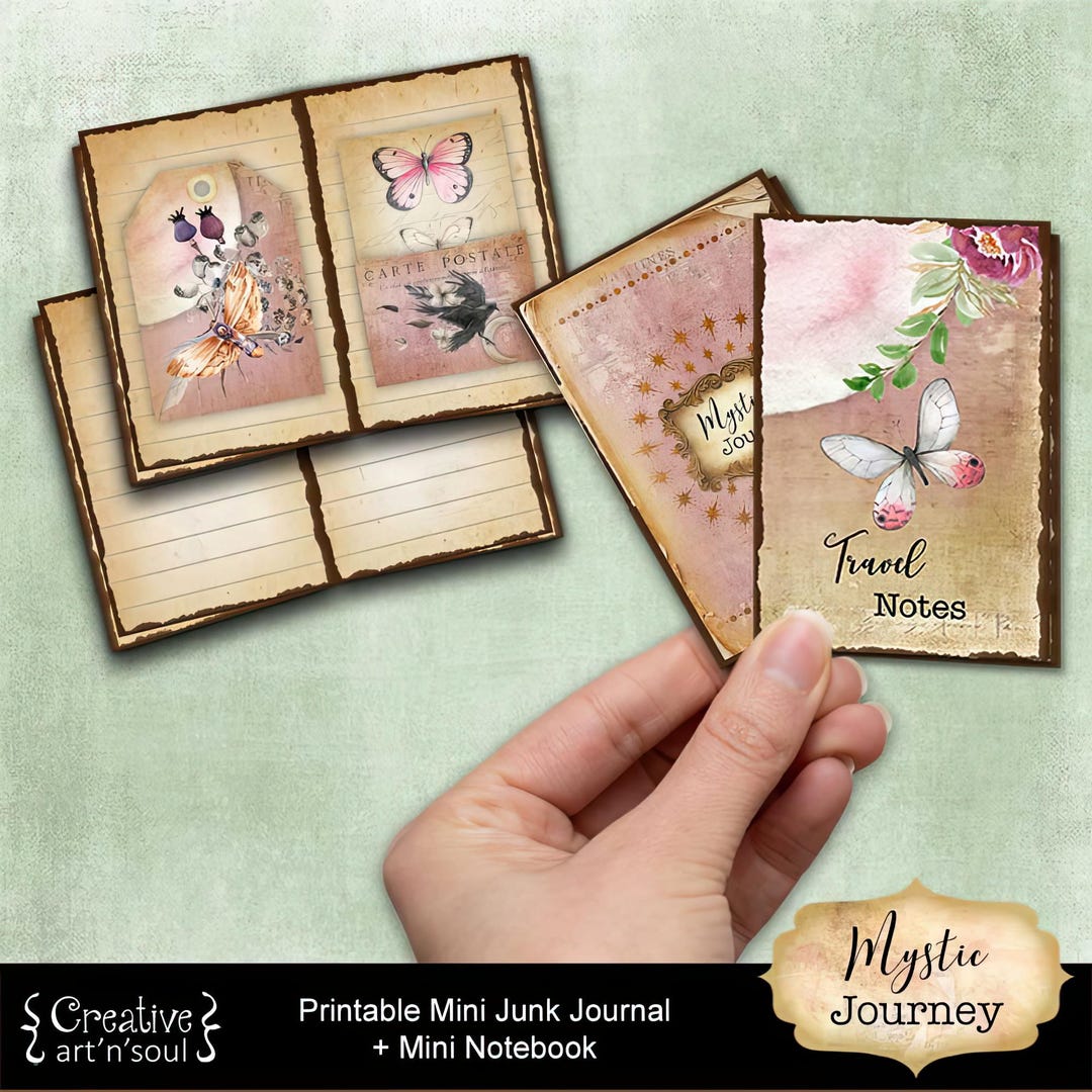 Mystic Journey Printable Mini Junk Journal, Junk Journal Pages and ...