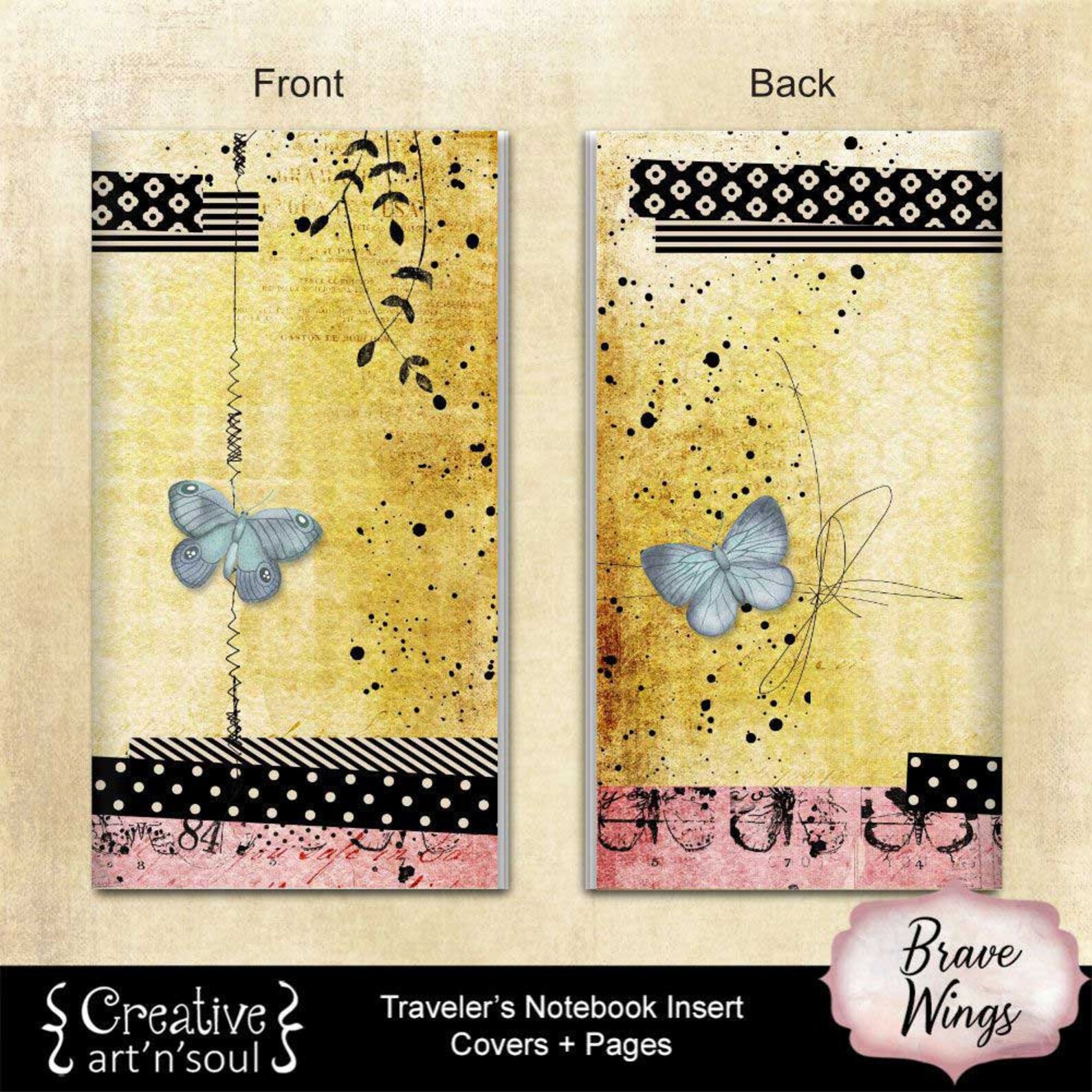 Printable Travelers Notebook Inserts Standard Size Brave - Etsy