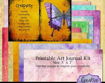 Creative Artistry Printable Art Journal Kit, Digital Journal Kit, Junk Journal
