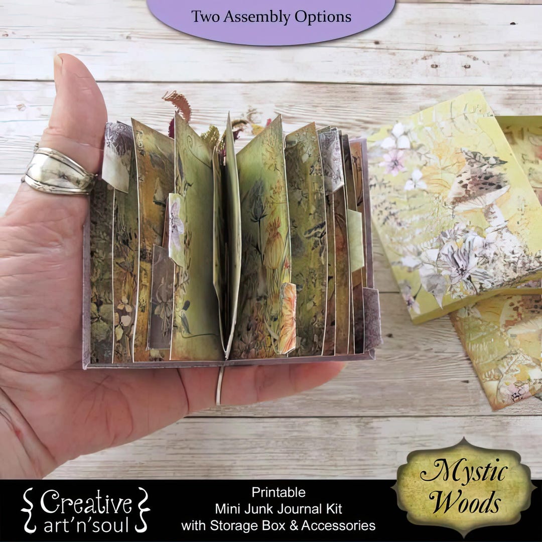 Printable Mini Junk Journal Kit Mystic Woods, Digital Journal Kit, Mini ...