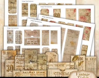 ヴィンテージチケット、パック1 デジタルジャンクジャーナルと