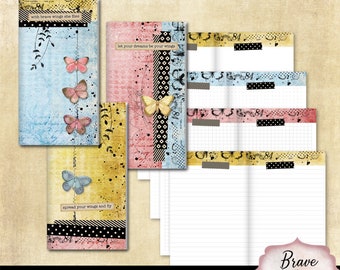 Printable Travelers Notebook Inserts, Standard Size, Brave Wings