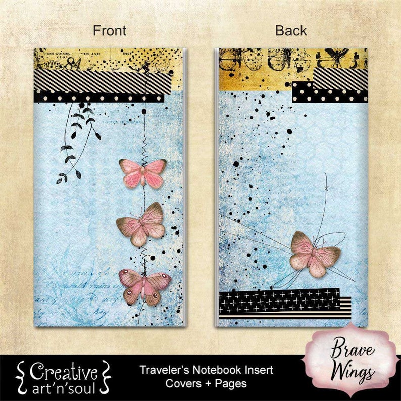 Printable Travelers Notebook Inserts, Lines Dots Grid, Standard Size ...