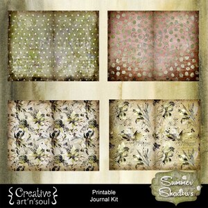 Printable Junk Journal, Digital Journal Kit, Printable Journal Pages, Summer Shadows image 5