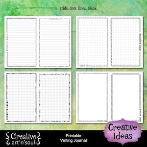 Printable Writing Journal, Printable Writing Paper, Creative Ideas image 3