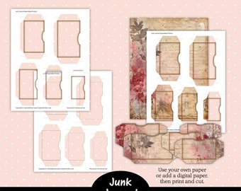 Printable Junk Journal Template,  Junk Journal Expandable Pockets