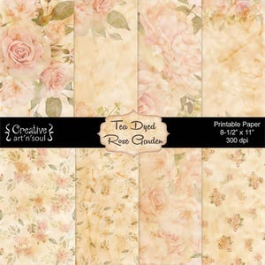 Printable Junk Journal Paper Pack Tea Dyed, Printable Junk Journal Pages, Digital Download