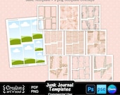 Junk Journal Templates, Printable Card Bundle, Templates for Canva and Photoshop