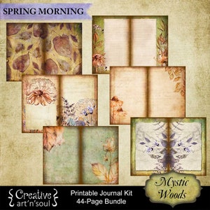 Printable Junk Journal Kit, 44 Page Bundle, Mystic Woods image 3