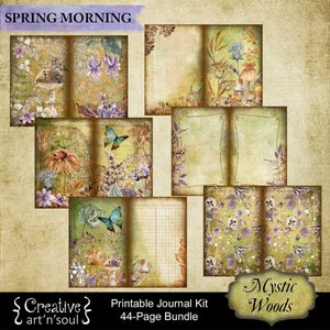 Printable Junk Journal Kit, 44 Page Bundle, Mystic Woods image 2