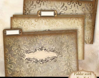 Printable Junk Journal Folders with Tabs and Labels, Junk Journal Folders, Digital Download
