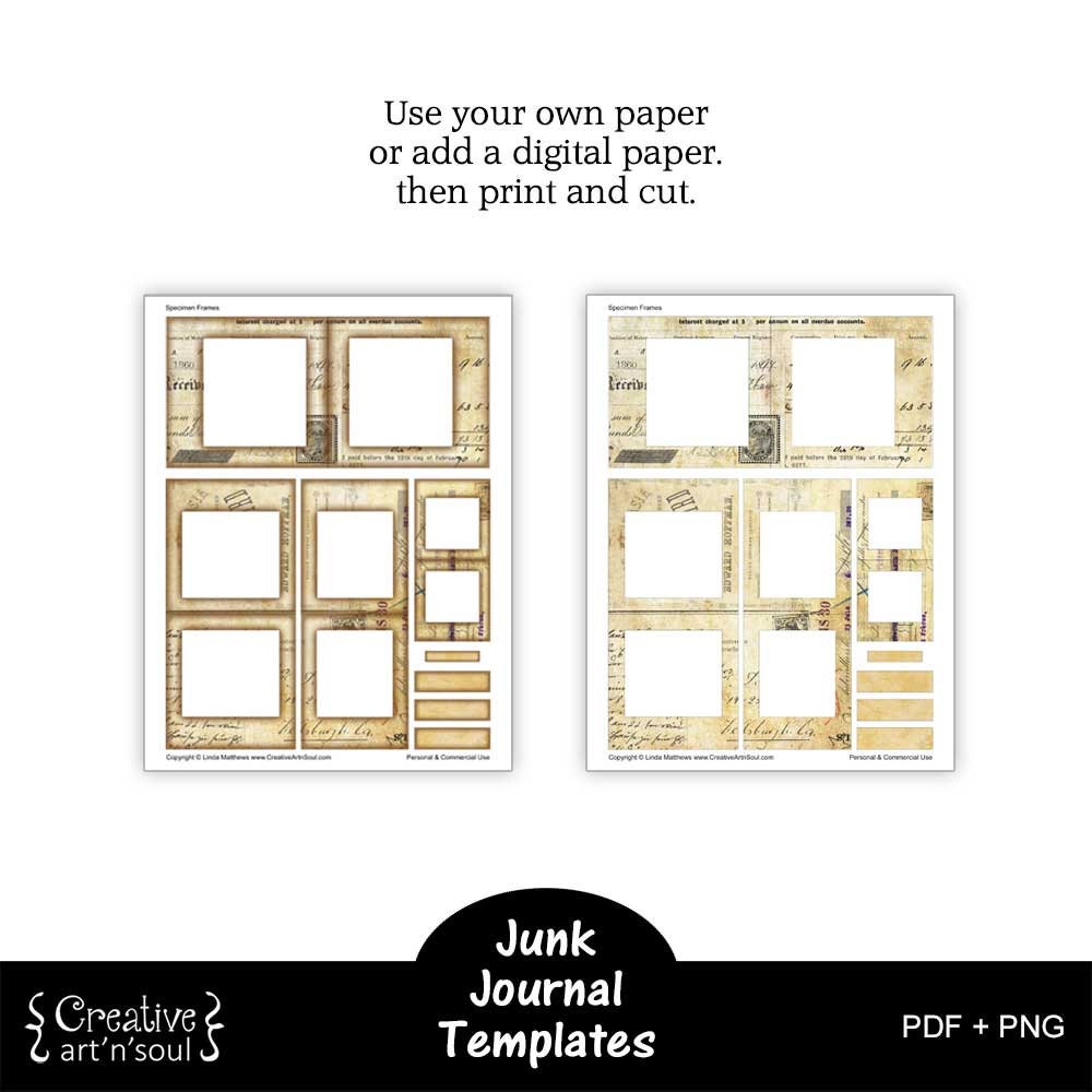 Printable Junk Journal Template Specimen Frames Etsy Australia