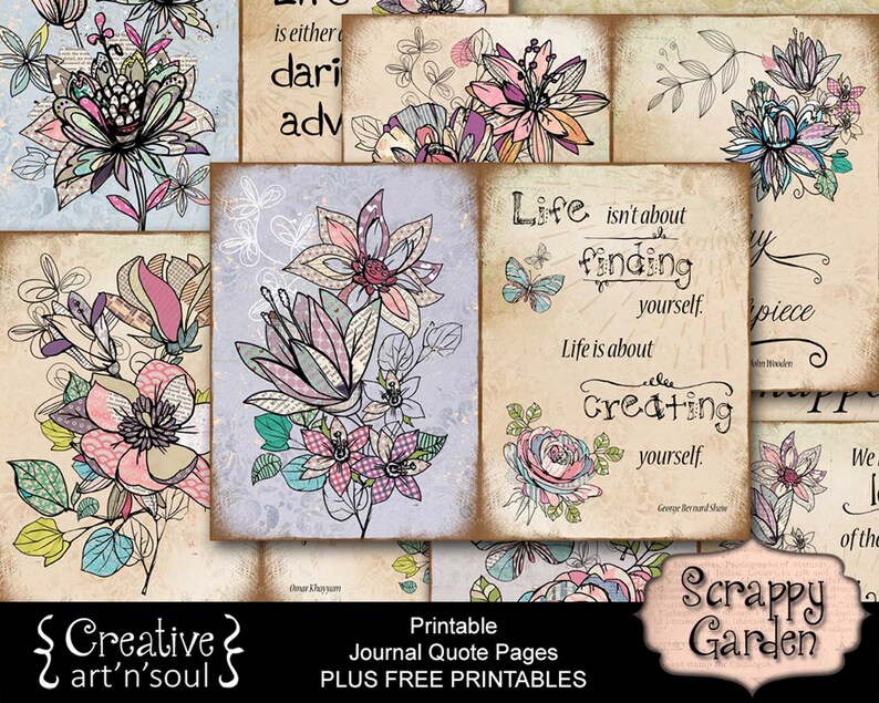 printable journal pages printable quotes art journals etsy