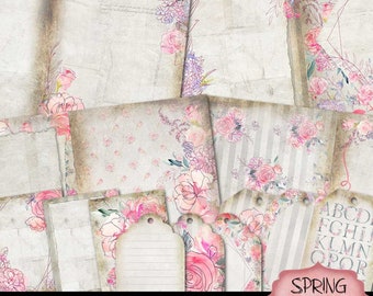 Printable Junk Journal, Spring Blush