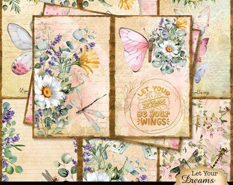 Printable Junk Journal Pages, Let Your Dreams Be Your Wings