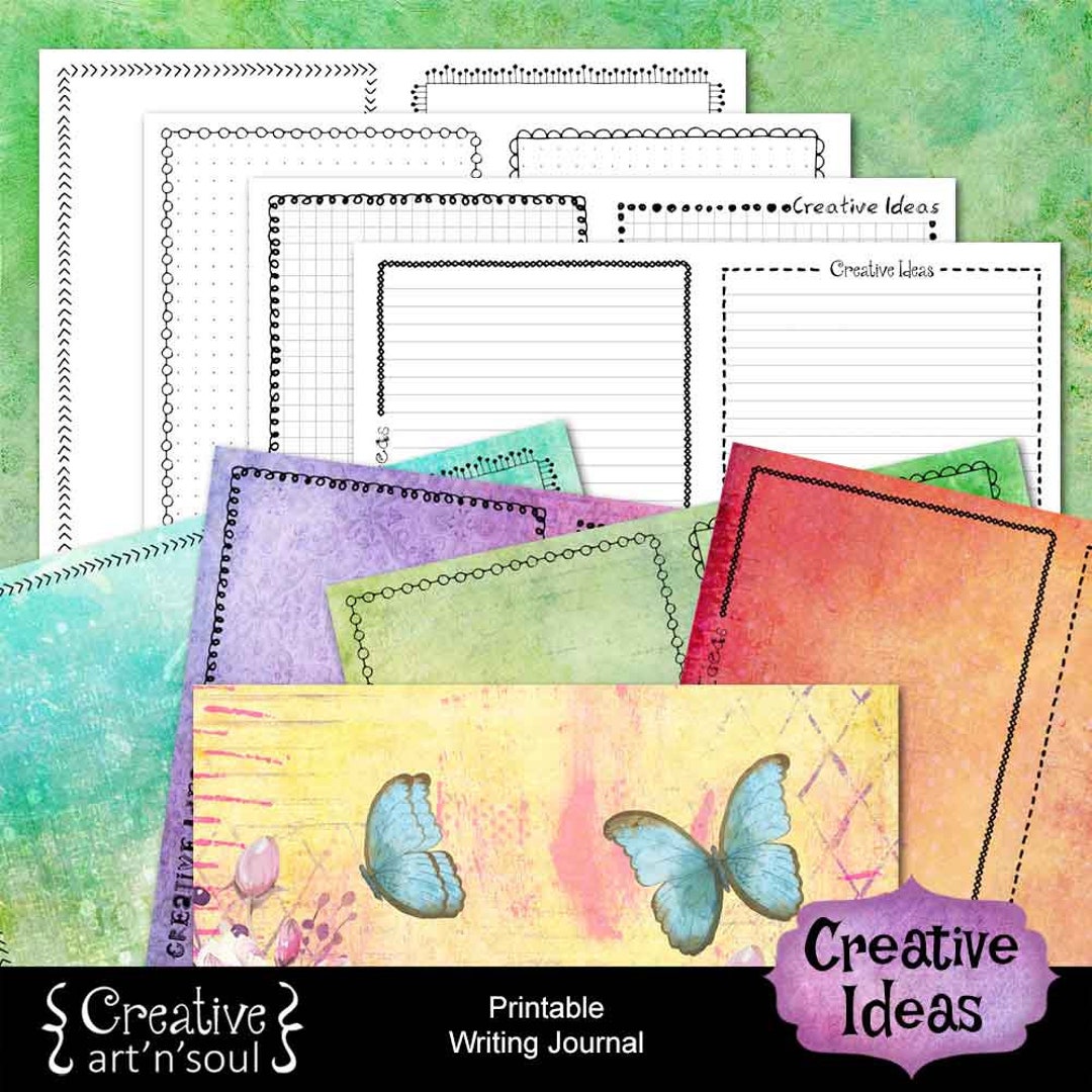 Printable Writing Journal, Printable Writing Paper, Creative Ideas - Etsy