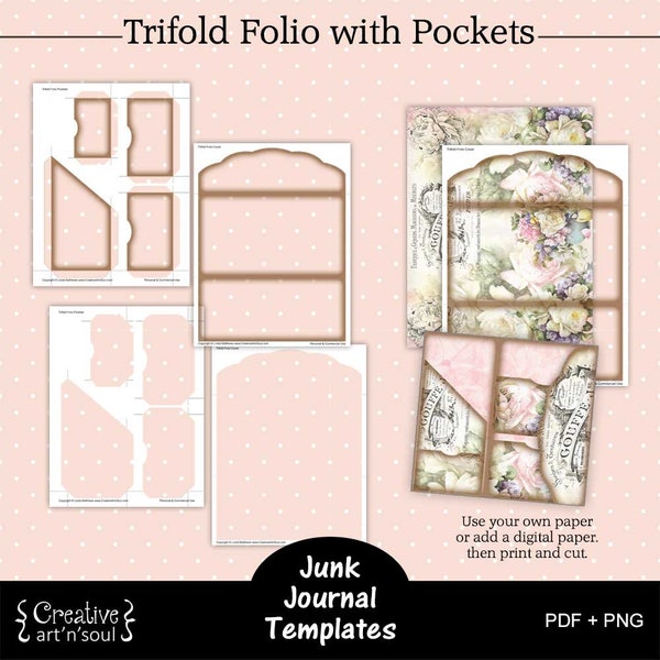 Modèle imprimable de journal indésirable, folio à trois volets avec poches