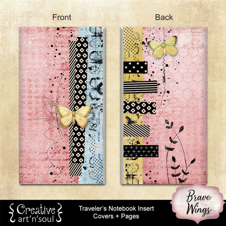 Printable Travelers Notebook Inserts, Lines Dots Grid, Standard Size ...