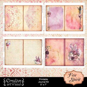 Printable Junk Journal Kit, Printable Journal Pages, Free Spirit image 4