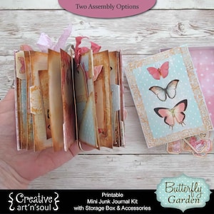 Butterfly Garden Printable Mini Junk Journal Kit, Digital Journal Kit, Nature Junk Journal, Digital Download
