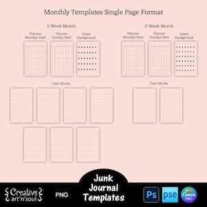 Printable Junk Journal Planner Templates
