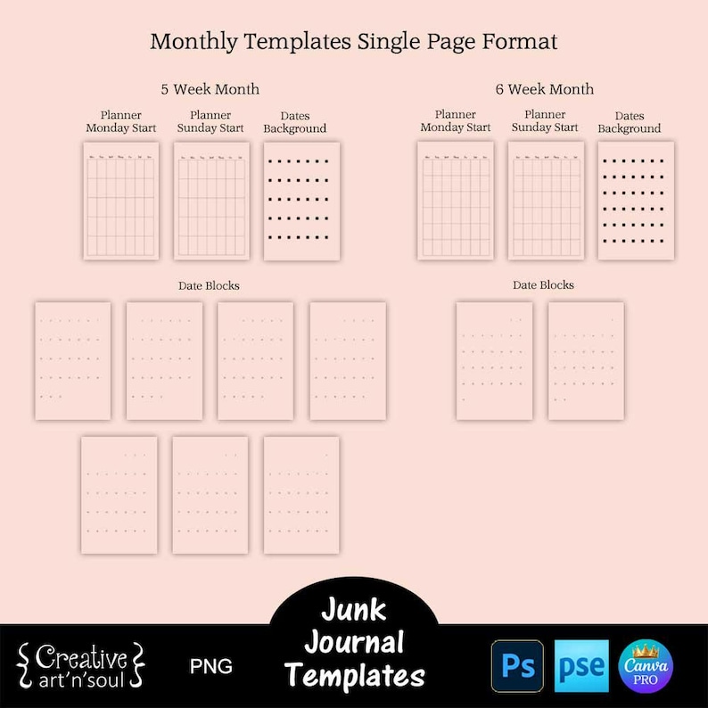 Printable Junk Journal Planner Templates