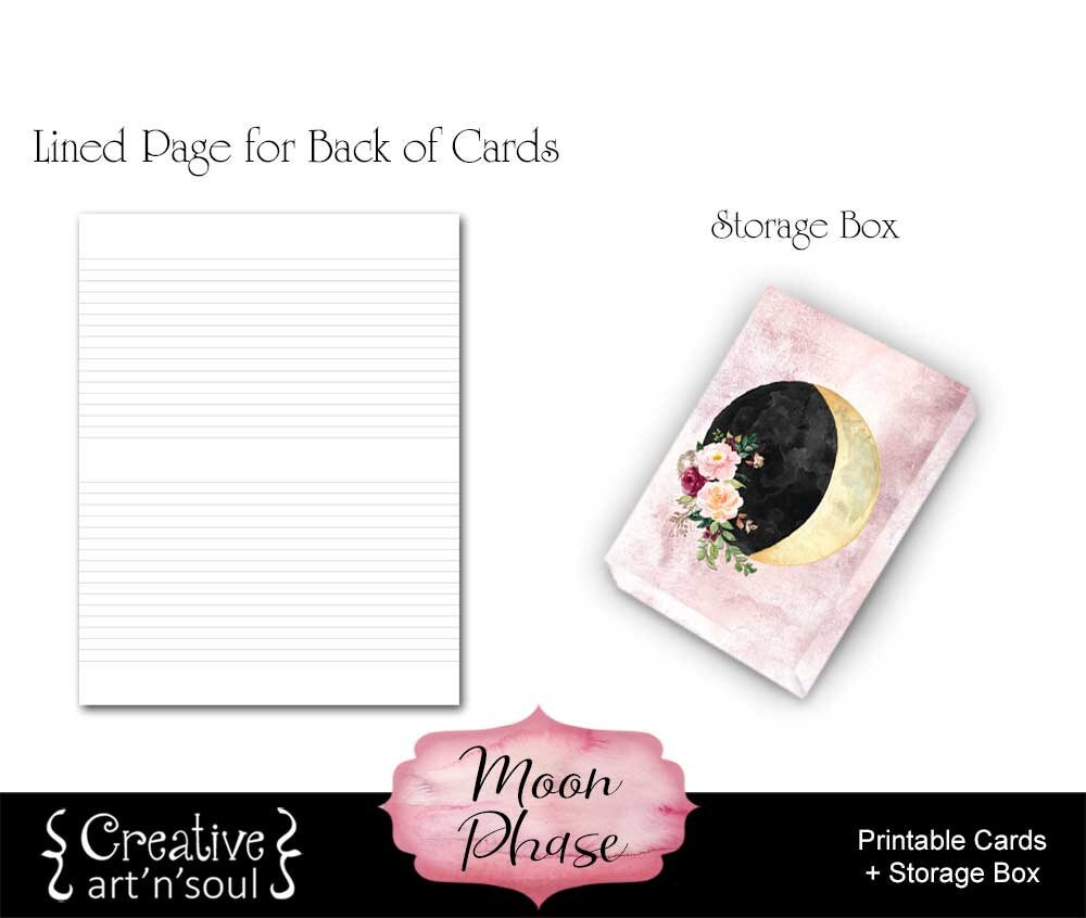 Moon Phase Printable Cards With Journaling Prompts North and - Etsy