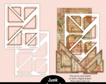 Printable Junk Journal Template, Junk Journal Corner Pockets