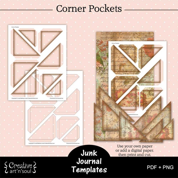 Modèle imprimable de journal indésirable, pochettes d'angle pour journal indésirable