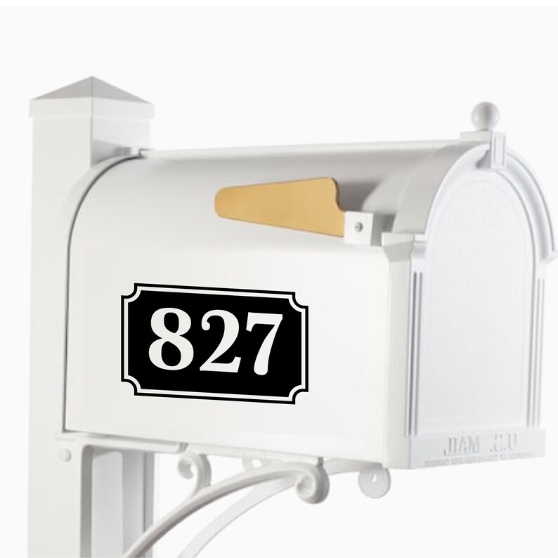 Metallic Gold Framed Mailbox Numbers Name Options Reflective Etsy