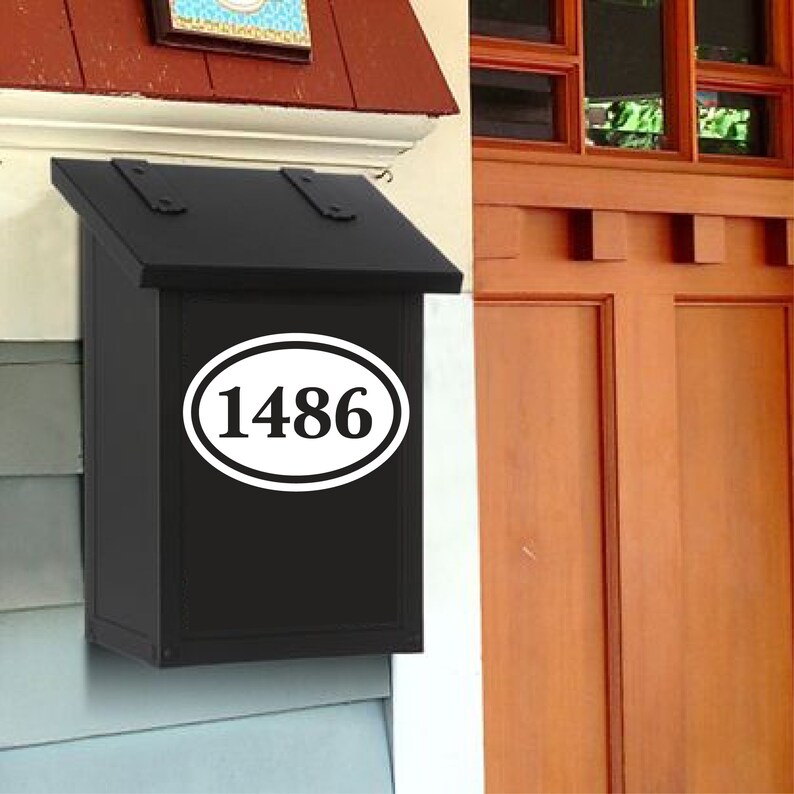 Reflective Oval Mailbox Numbers Decal Sticker Framed Address Etsy