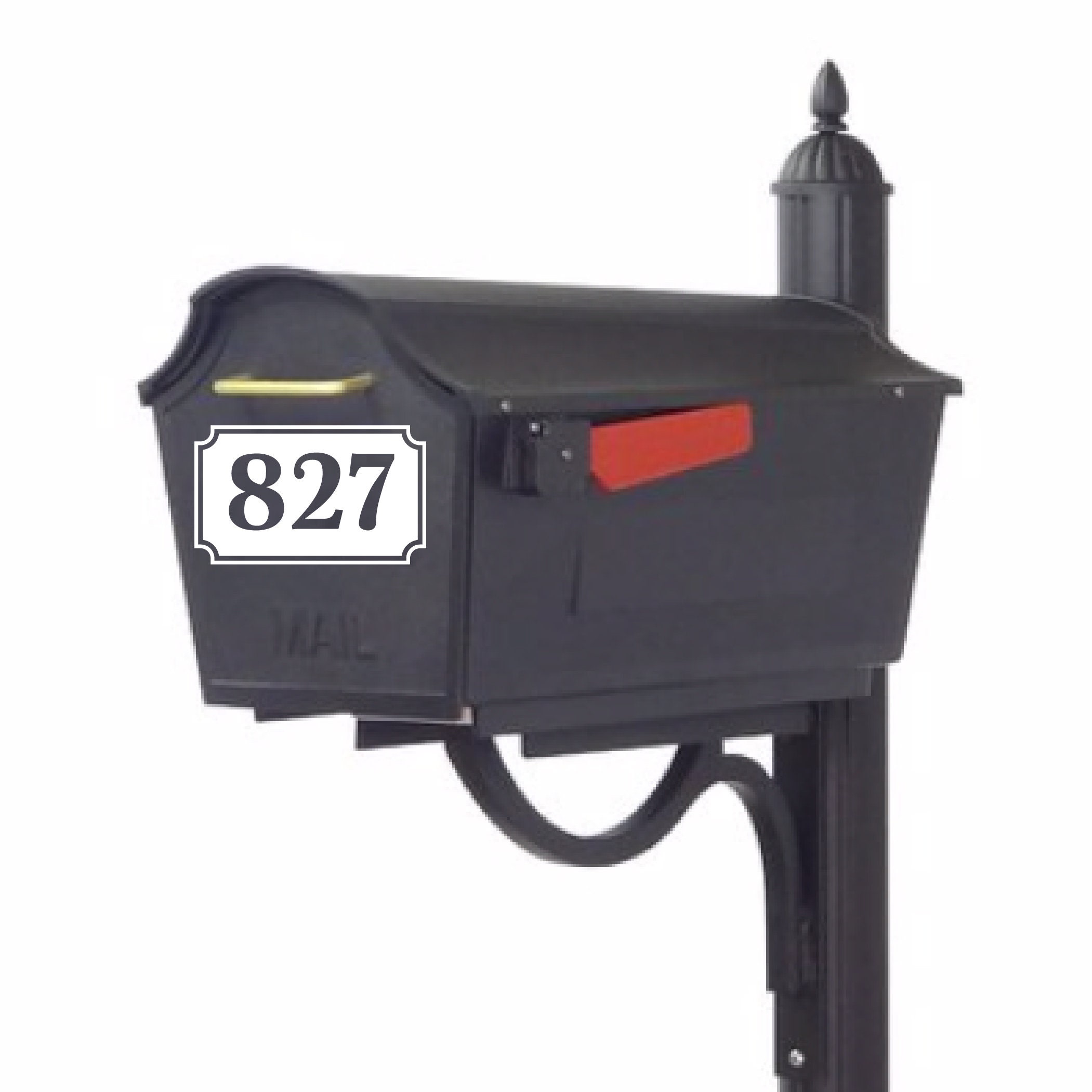 Black Framed Mailbox Numbers Name Options Reflective Vinyl Etsy