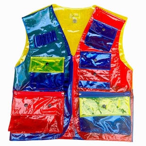 Unique Vinyl Fishing vest. Multicolor.