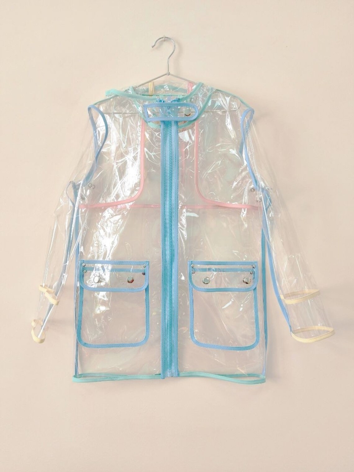 Kids Vinyl Rain Coat With a Hood. Stylish Kids Clear Raincoat. Etsy UK