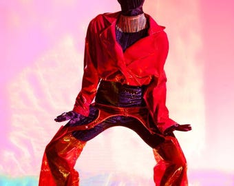 Special addition! Hot transplant vinyl pants. Custom order. Party clothes.