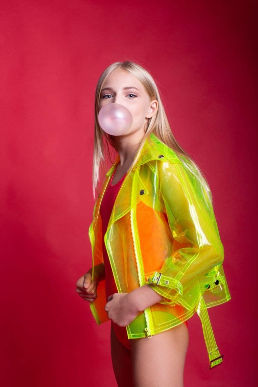 とし　neon sign UNFINISHED JACKET 46 Transparent Vinyl Biker Jacket: Neon Party Clothes - Etsy