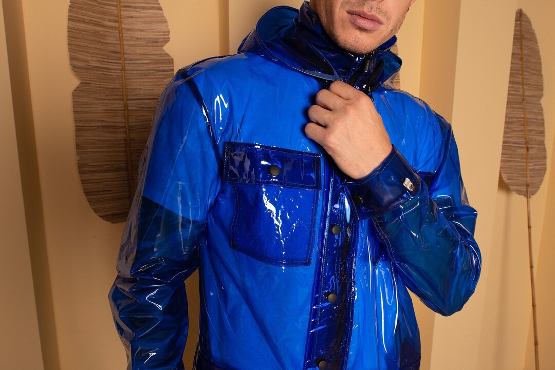 Capuz Jaqueta De Plastico Transparente Masculina Capa De Chuva
