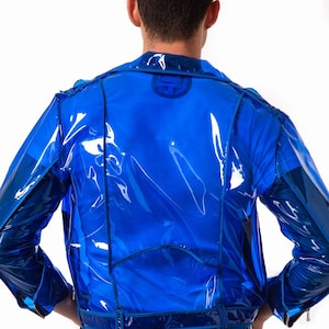 Vinyl Men's Biker Jacket. Transparent Men Clothing Motorcycle Jacket ...