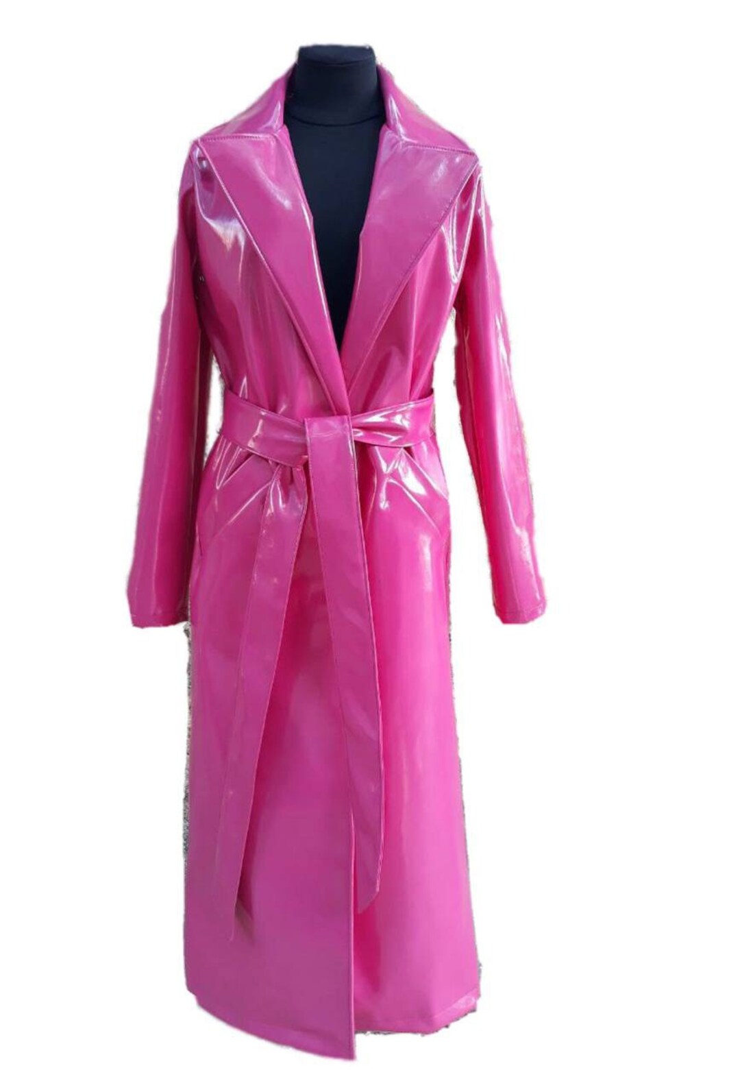 Ladies Stylish Vegan Leather Trench Coat. Gorgeous Fall Coat. - Etsy